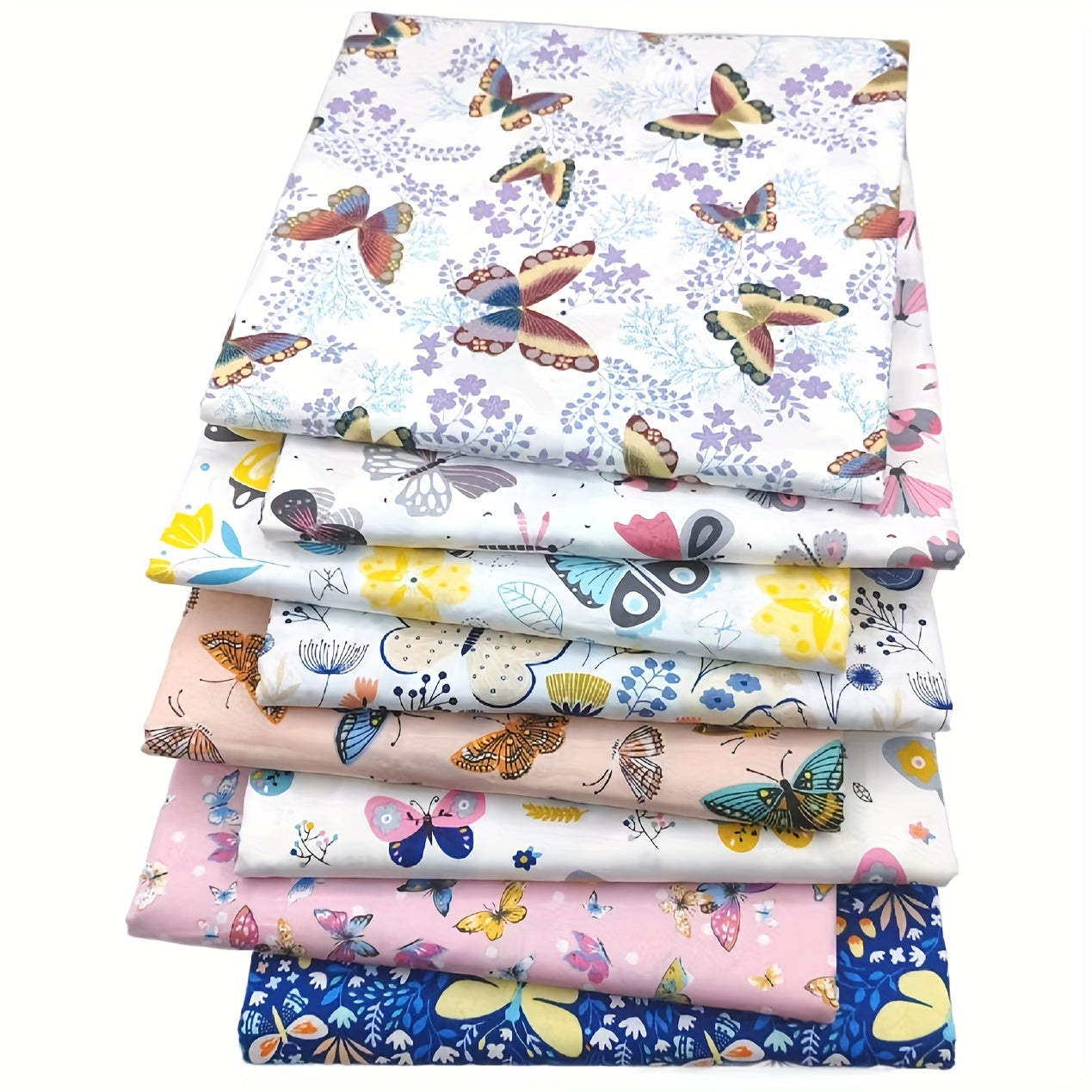 Butterfly Printing Twill Cotton Fabric Set for DIY Sewing Quilting