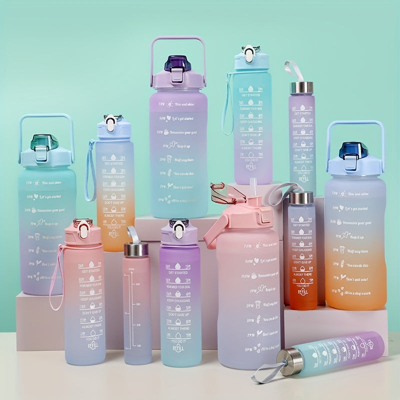 Leakproof Gradient Water Bottles 67oz 25oz 10oz Lockable Lid For Outdoor Sports
