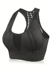  Mesh Full Cover Fitness Bra with Removable Pads