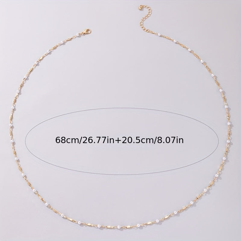 Faux Pearl Beads Waist Chain Belly Chain Casual Decorative Jeans Dress Chain