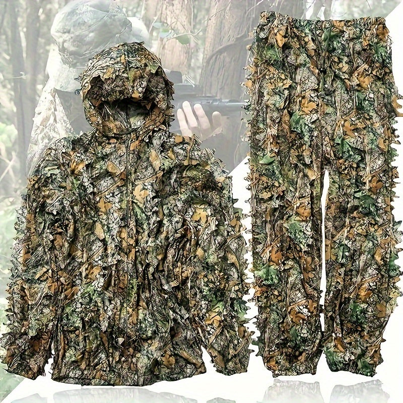 3D Leafy Camouflage Ghillie Suit for Outdoor Game & Halloween