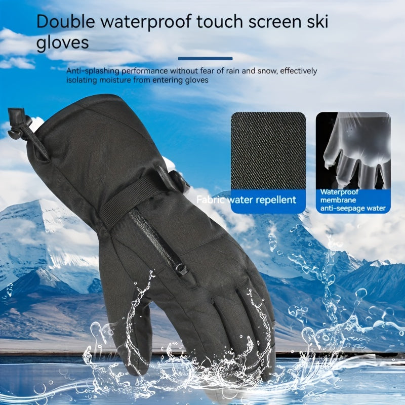 Thick Padded Winter Gloves - Windproof Waterproof Ski Gloves