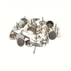 100pcs Nickel Plated Flat Head Push Pins Silver Office Push Pins