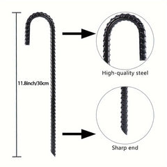 8pcs Rebar Stakes Heavy Duty J Hook Ground Stakes Tent Stakes