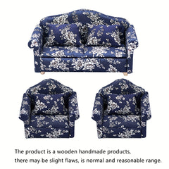 1:12 Scale Dollhouse Furniture High End Sofa with Floral Patterns