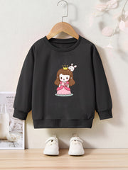OERYUI Adorable Princess Graphic Pullover Top for Kids