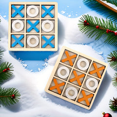 Colorful Wooden Tic Tac Toe Game for Two Players