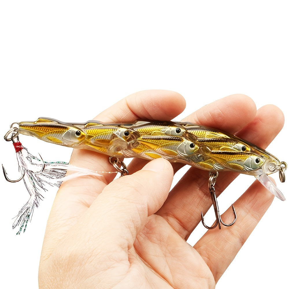 Long Casting Group Fish Lure Slow Sinking Bionic Hard Bait with Feather Hook