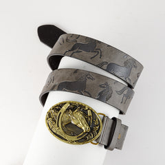 Men's Retro Horse Pattern Buckle Belt Decorative Accessories