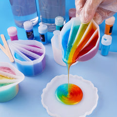 Silicone Split Cups 4 Pcs Resin Mixing Cups Fluid Art