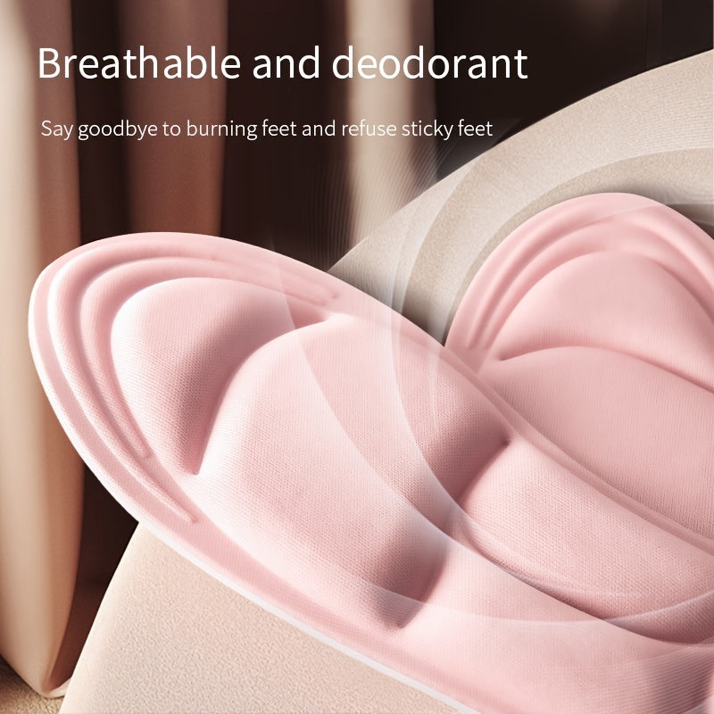 Memory Foam 5D Sport Insoles Men Women Deodorant Breathable Cushion Running