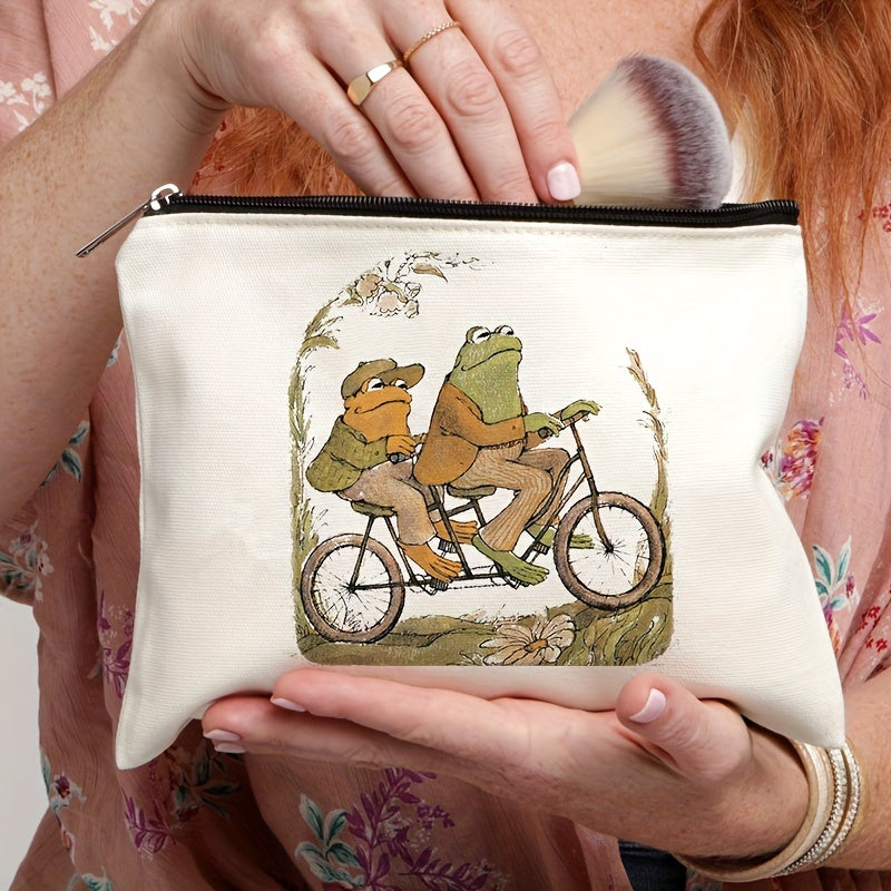 Frog Pattern Cosmetics Bag Toiletry Travel Storage Pouch