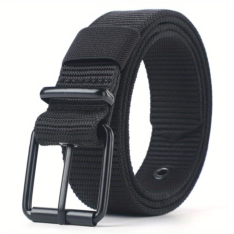 Porous Canvas Belt Men's Pin Buckle Leather Belt