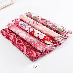 5pc Bronzing Cotton Patchwork Cloth Japanese Floral DIY Decoration