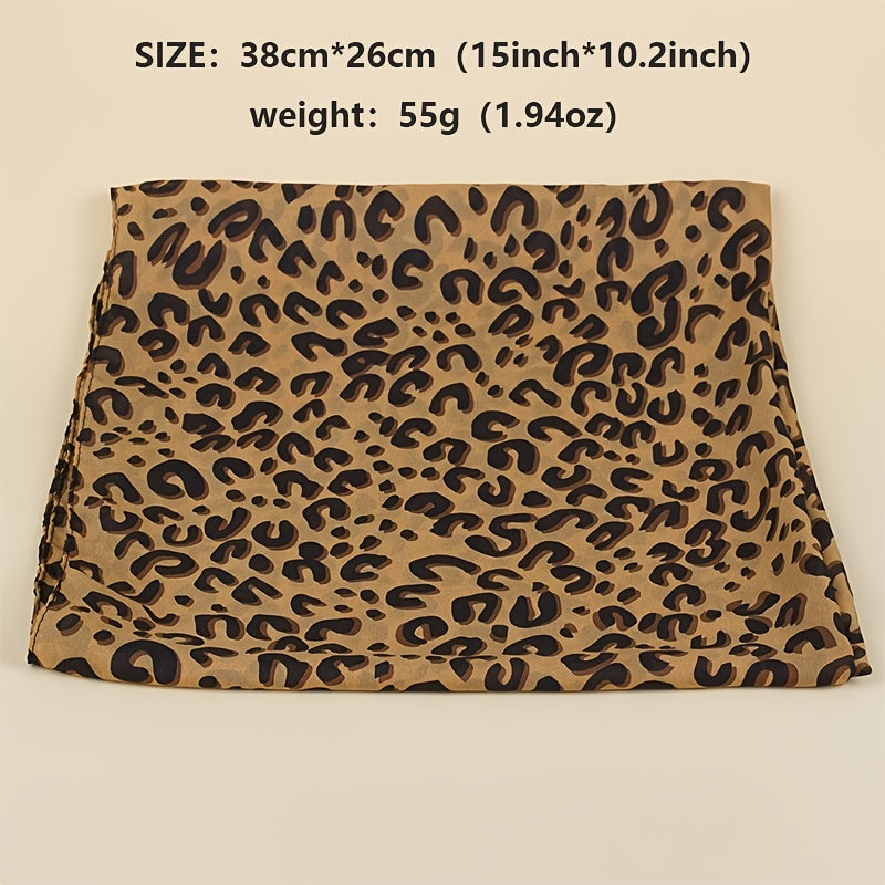 Leopard Print Chiffon Scarf Lightweight Floral Beach Wrap Shawl
