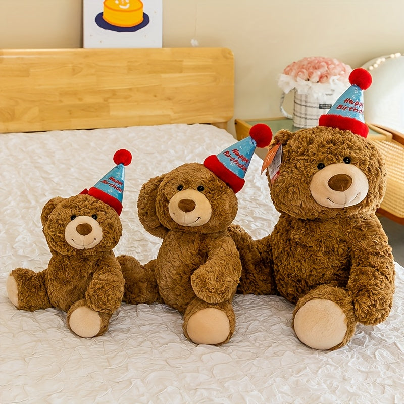 Cute Birthday Teddy Bear with Happy Birthday Hat