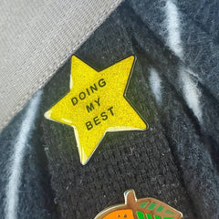 Glittery Golden Star Pin Encouraging Gift