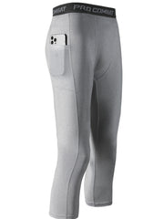 Men's Solid Pocket Leggings Active Quick Drying Sports Compression Pants