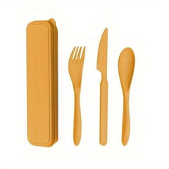 3pcs Cutlery Set Fork And Spoon Set Outdoor Tableware Portable for Camping