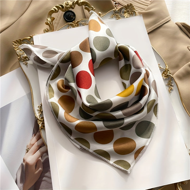 Colorful Polka Dots Square Scarf Silk Satin Neck Scarf Headband