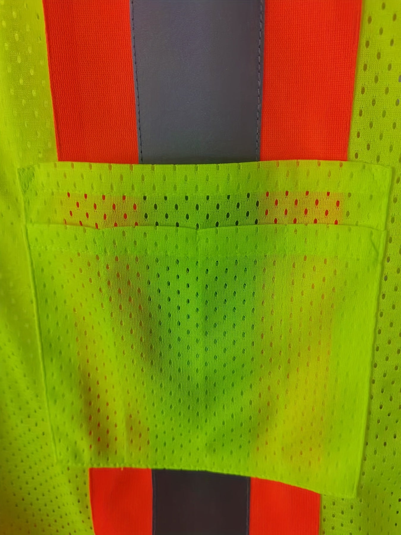 Men's Workwear Vest with Reflective Patchwork and Pockets