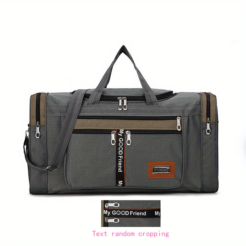 Large Capacity Weekender Tote Bag Nylon Lightweight Luggage Bag