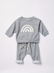 Rainbow Print Top Trousers Set for Toddlers