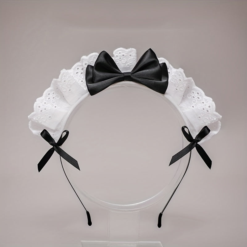 Lolita Maid Hair Hoop Bowknot Headband Cosplay Costume Hair Accessories