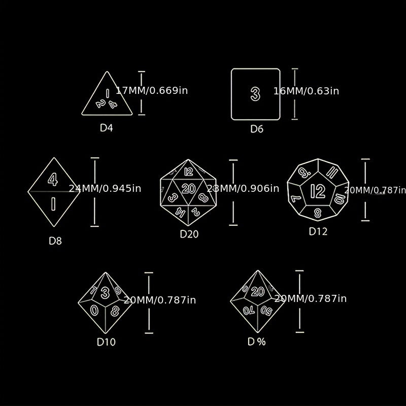 7pcs Starry Sky Dice RPG Dice Set