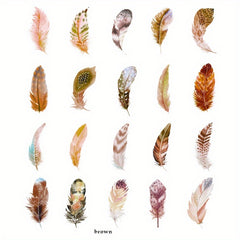 40pcs Pvc Hand Account Sticker Feather Scrapbook Material