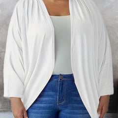  Casual Cardigan Women's Plus Solid Long Sleeve Open Front