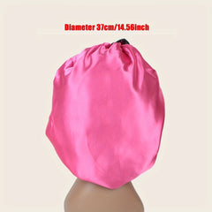 Double Layer Satin Bonnet Sleep Cap Hair Bonnets Stretchy Tie Band Hair Cap