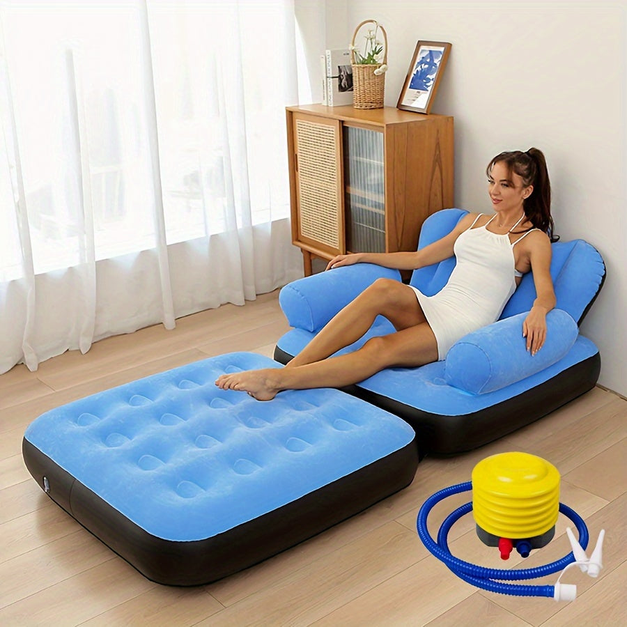 1pc 5-in-1 Inflatable Sofa Bed, Foldable Sofa Mattress