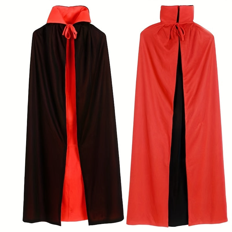 Halloween Cloak Adult Makeup Costume Props Red Standing Collar Death Cloak