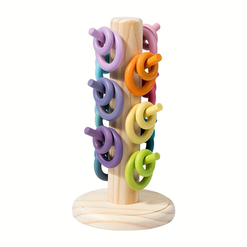 Rainbow Wooden Counting Tree Toy Educational Game Learning Toy