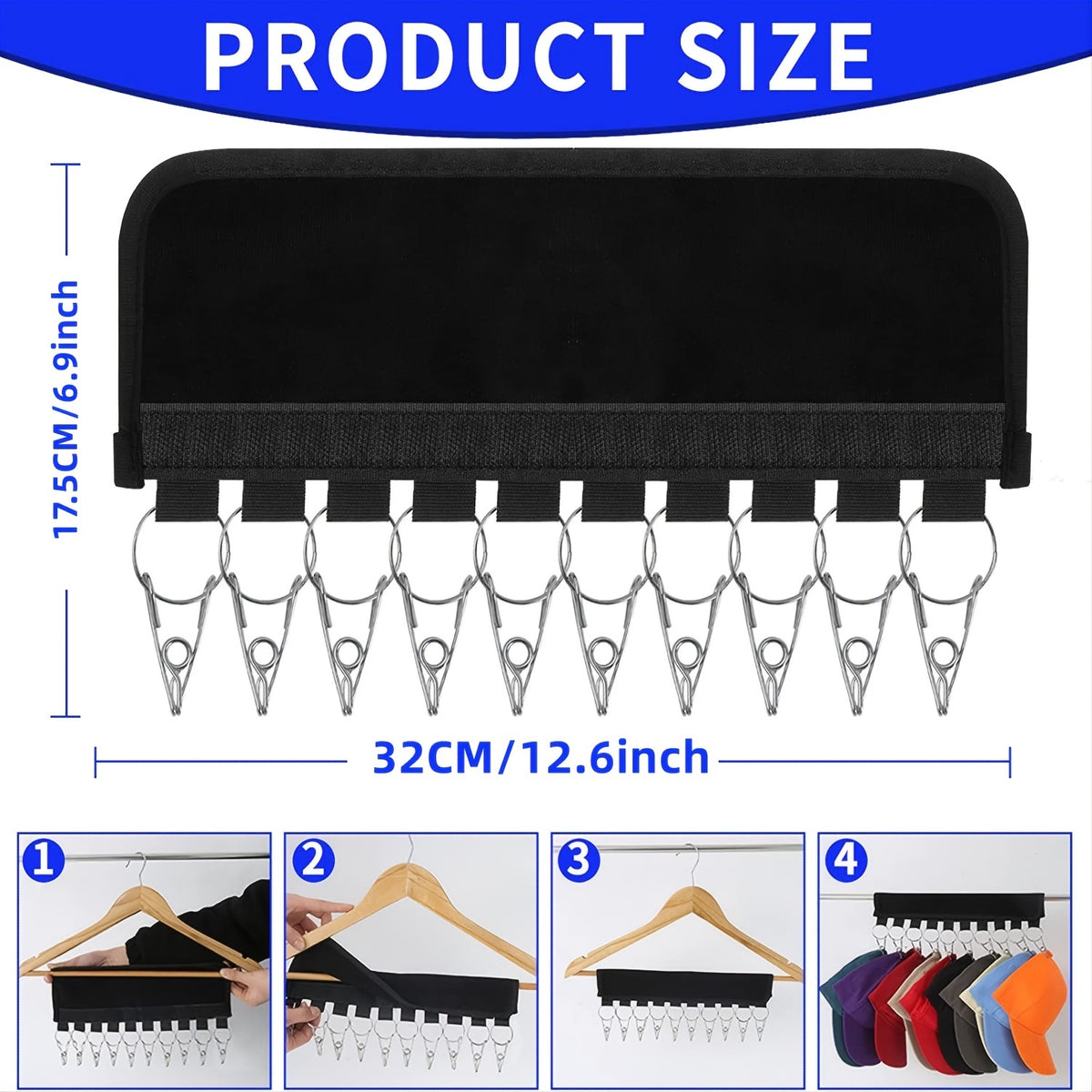Hat Rack Baseball Cap Organizer Storage Clips For Closet