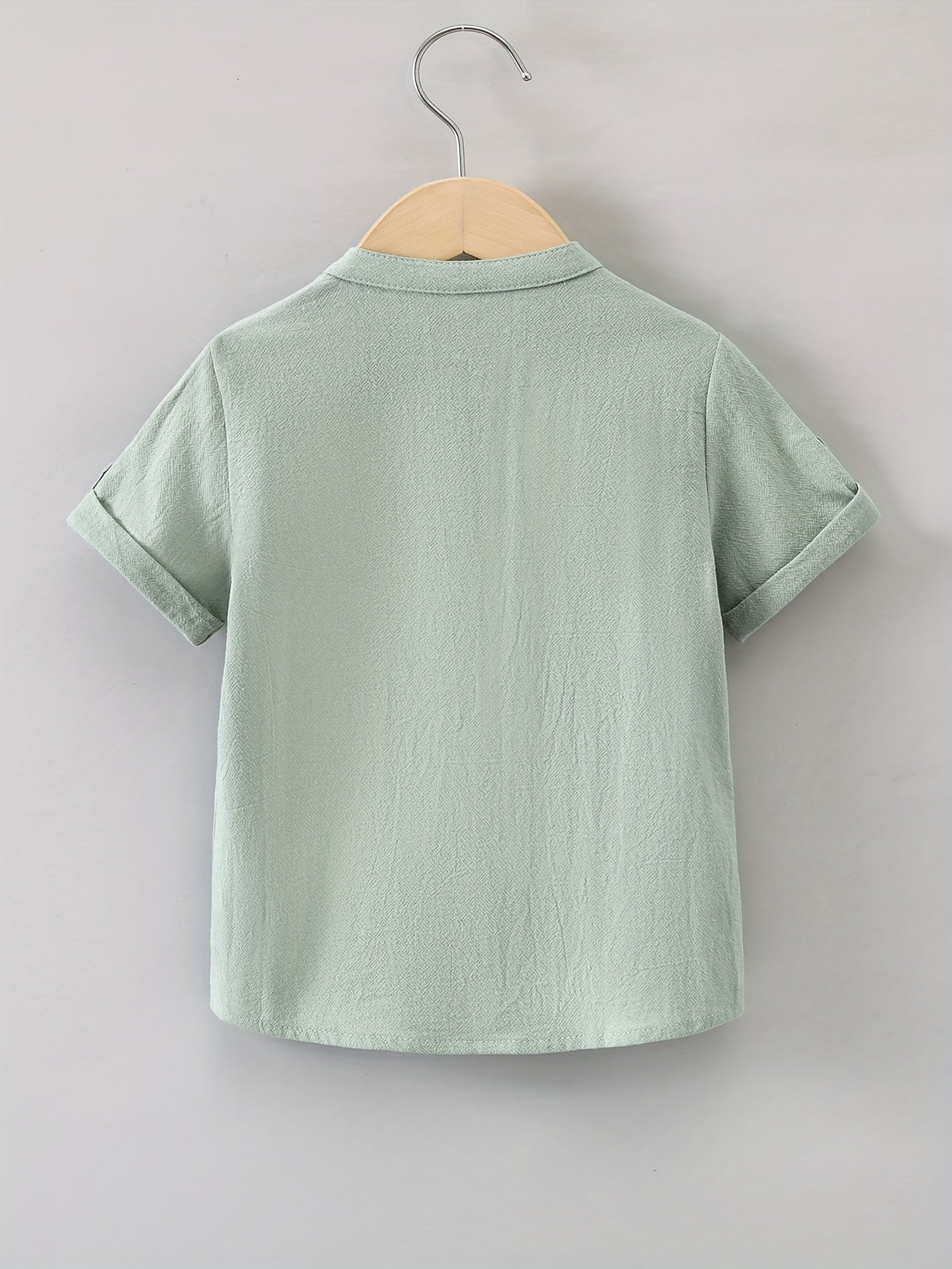 Boys Plain Shirt Short Sleeve Tops For Kids Summer