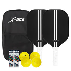 Carbon Fiber Pickleball Paddle Set with Grips & Bag
