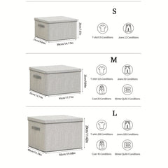 Foldable Storage Box with Lid Dust Proof Organizer for Clothes and Bedding