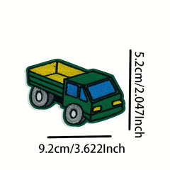 9pcs Construction Vehicle Patch Stickers Excavator Mixer Crane Bulldo