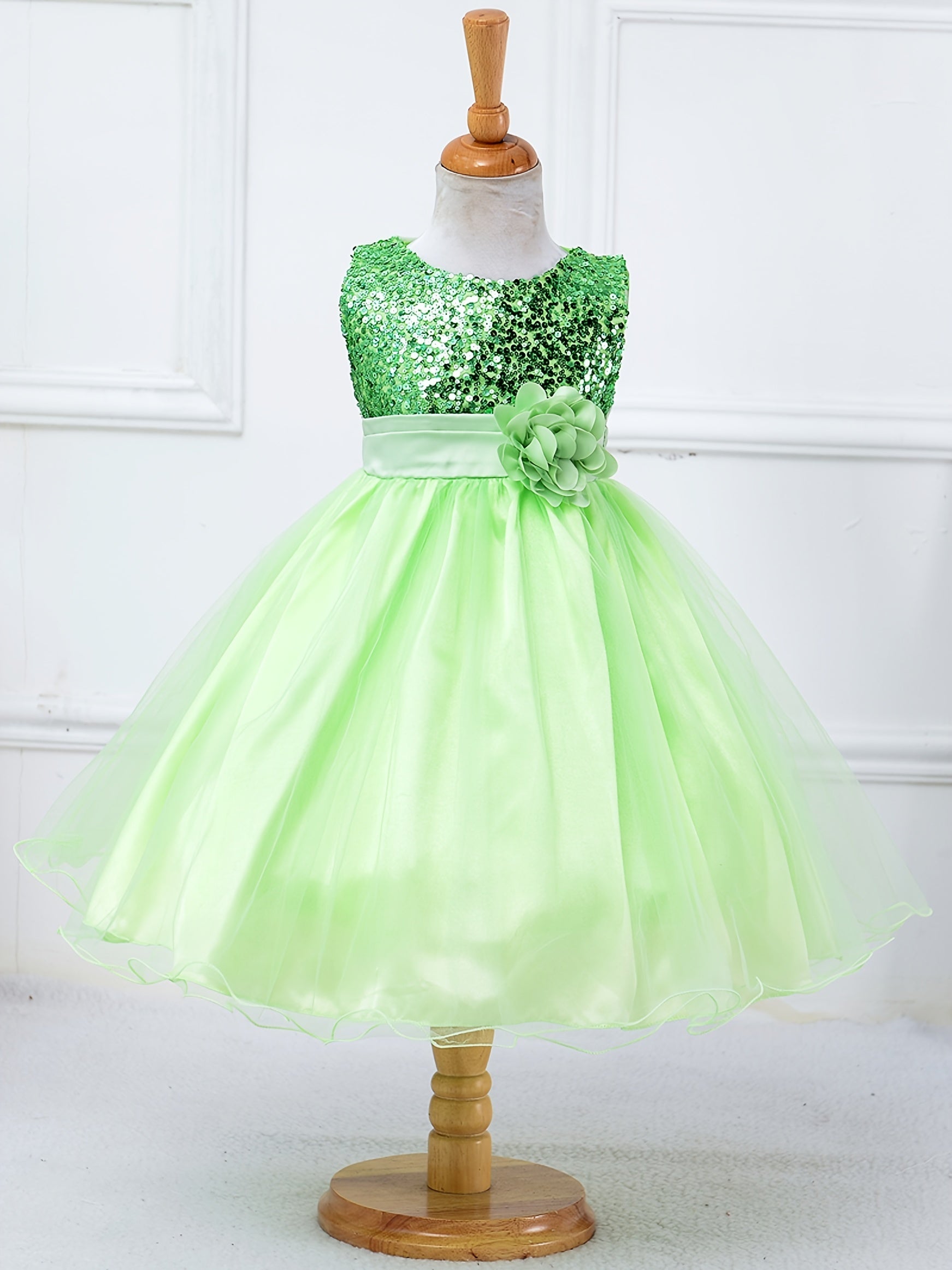 Toddler Girls Sequins Tutu Dress Princess Pageant Wedding