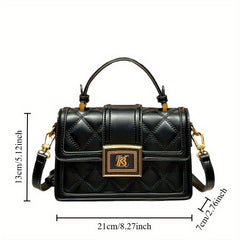 Quilted Shoulder Bag with Magnetic Closure & Detachable Strap