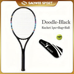 Durable Tennis Racket with Bag & Ball, Ultralight Racquet for Training