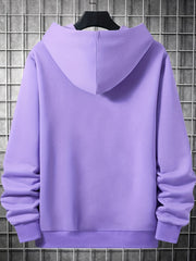Men's Casual Alien Print Hooded Sweatshirt Long Sleeve Drawstrings
