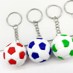 6pcs PVC Football Keychains Sports Pendant Bag Keyring Ornament