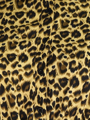  Women's Leopard Print Button Up Long Sleeve Shirt Dress