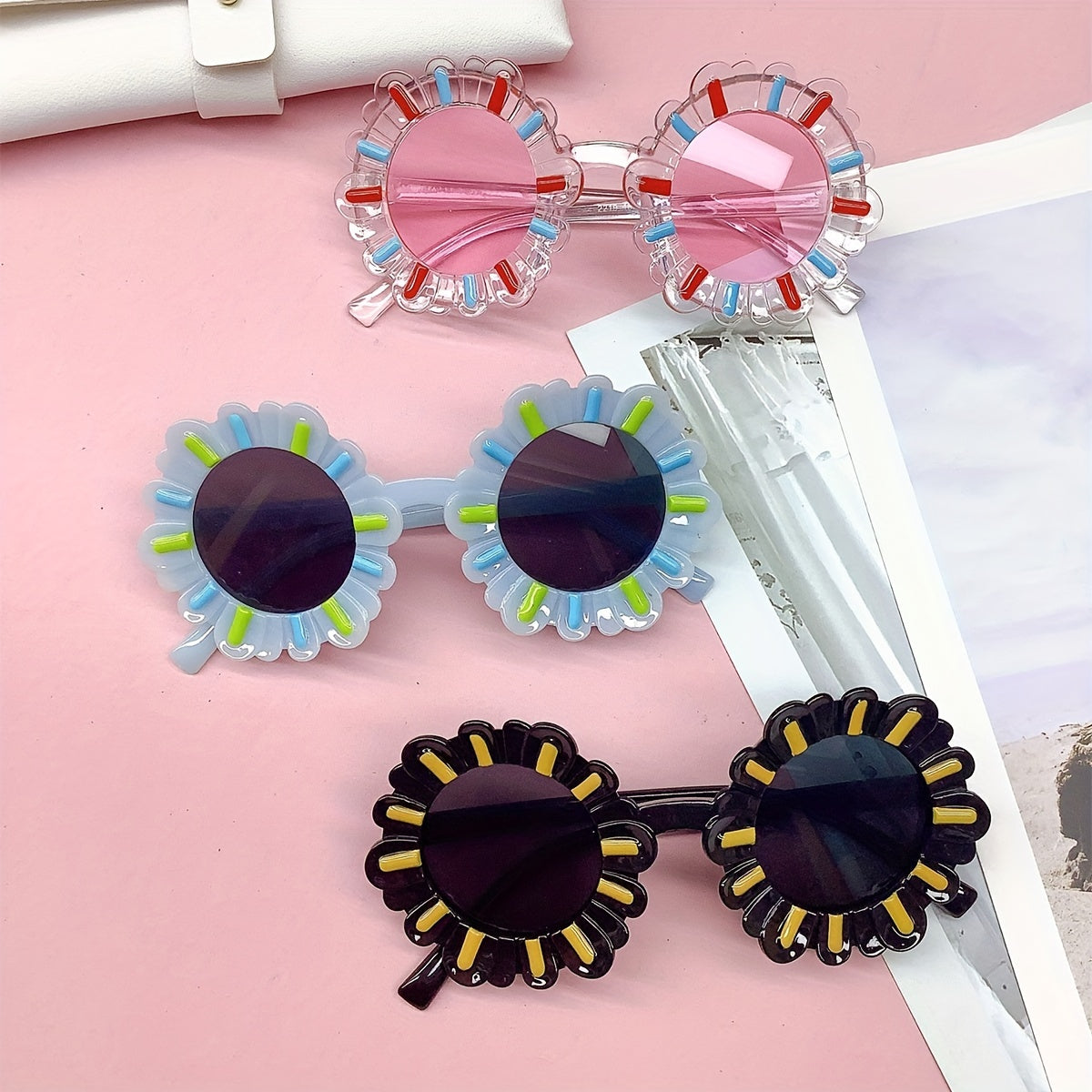 Vintage Flower Frame Sunglasses UV Protection Girls Accessories