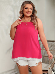  Boho Lace Trim Tank Top