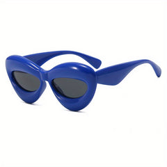 Oval Frame Sunglasses Thick Large Wrap Around Eyewear