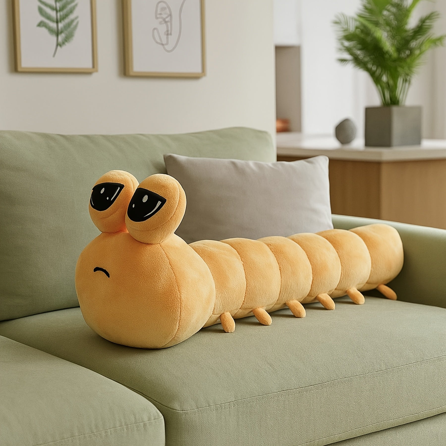 Soft Giant Big-Eyed Worm Plush Toy Stuffed Doll